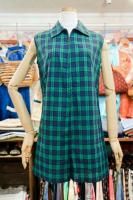 60s CHECK ZIP UP ROMPERS (GRN/BLK/PPL)