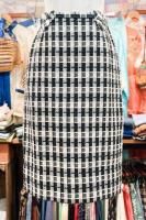 50s sportempos CHECK CHAIN STITCH TIGHT SKIRT (BLK/PNK)