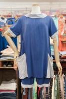 60s ROLL COLLAR A-LINE TOP & SHORT PANTS SET UP