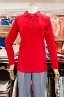 DEAD STOCK 60s-70s Helen Sue LACE UP NYLON TOP (RED)