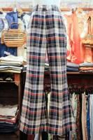 70s Wrangler TARTAN CHECK BELL BOTTOM FLARE PANTS (WHT/NVY/GRN/RED)