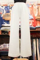 70s GRAPH CHECK WIDE LEG FLARE PANTS (WHT/GRY)