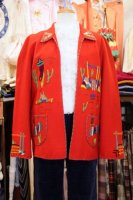 40s LOPEZ COCKFIGHTING EMBROIDERED MEXICAN JACKET (RED)