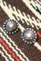 VINTAGE 40s-50s FRED HARVEY ERA SILVER DROP EDGE DOME EARRINGS