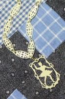 VINTAGE 1920s-30s CELLULOID CUT OUT SILHOUETTE BALLERINA PENDANT NECKLACE (IVY)