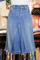 70s Chess King DENIM REMAKE SKIRT (D.BLE)