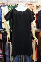 30s HOMESPUN LINEN OVER-DYED NIGHTY DRESS (BLK)