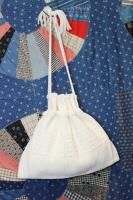 DEAD STOCK 40s WOVEN NYLON DRAWSTRING BAG (WHT)