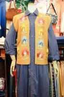 40s-50s FLOWER EMBROIDERED MEXICAN VEST (MSTD/PNK/ORG/YLW)
