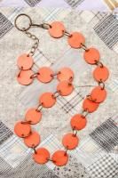 VINTAGE 60s EARLY PLASTIC DISK LINK BELT or NECKLACE (ORG/GLD)