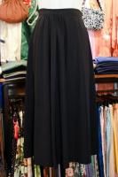 LATE 40s GROSGRAIN ONE SIDE GATHER FLARE LONG SKIRT (BLK)