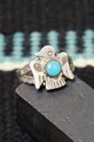 VINTAGE 40s-50s FRED HARVEY ERA THUNDERBIRD TURQUOISE SILVER RING