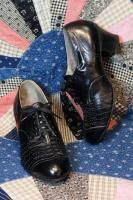 40s J.C. PENNEY Cynthia WING TIP LEATHER OXFORD SHOES (BLK)