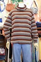 DEAD STOCK 70s MULTI BORDER OFF TURTLE TOP (BRN/WHT)