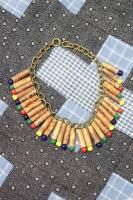 VINTAGE 30s-40s MATCH MOTIF BAMBOO BEAD NECKLACE
