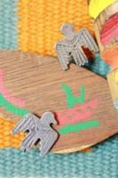 VINTAGE 30s-40s FRED HARVEY ERA THUNDERBIRD SILVER EARRINGS