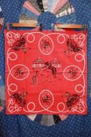 VINTAGE 50s SWAGGER COWBOY PRINTED BANDANA (RED)