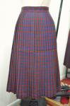 60'S WOOL CHECK PLEATED SKIRT (D.BRN/RED/GRN/BLE)