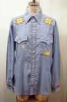 <img class='new_mark_img1' src='https://img.shop-pro.jp/img/new/icons43.gif' style='border:none;display:inline;margin:0px;padding:0px;width:auto;' />70'S SEARS EMBROIDERED CHAMBRAY LONG SLEEVE WESTERN SHIRTS