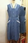 <img class='new_mark_img1' src='https://img.shop-pro.jp/img/new/icons43.gif' style='border:none;display:inline;margin:0px;padding:0px;width:auto;' />60'S V-NECK SLEEVELESS CHAMBRAY DRESS (C.BLE)