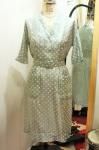 <img class='new_mark_img1' src='https://img.shop-pro.jp/img/new/icons43.gif' style='border:none;display:inline;margin:0px;padding:0px;width:auto;' />50'S V-NECK DOLMAN SLEEVE DOT DRESS WITH BELT (I.GRN)
