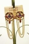 <img class='new_mark_img1' src='https://img.shop-pro.jp/img/new/icons43.gif' style='border:none;display:inline;margin:0px;padding:0px;width:auto;' />80'S COLOR STONE CHAIN CLIP EARRINGS (GLD/RED/ORG/PPL)