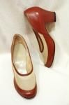 DEAD STOCK 40'S FASHION CRAFT MESH & LEATHER PUMPS (BRN)