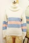 <img class='new_mark_img1' src='https://img.shop-pro.jp/img/new/icons43.gif' style='border:none;display:inline;margin:0px;padding:0px;width:auto;' />70'S OFF TURTLE BORDER SWEATER (O.WHT/PNK/BLE)
