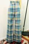 <img class='new_mark_img1' src='https://img.shop-pro.jp/img/new/icons43.gif' style='border:none;display:inline;margin:0px;padding:0px;width:auto;' />70'S CHECK WIDE LEG FLARE PANTS (GRN/L.GRN/WHT/YLW/P.RED)
