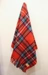 VINTAGE 60'S TARTAN CHECK WOOL BLANKET (RED/GRN/NVY/WHT/YLW)