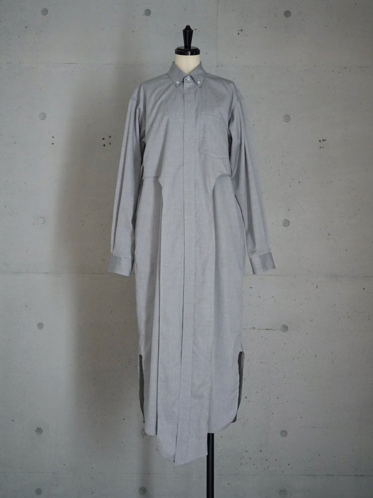 FUMIKA_UCHIDA Oxford/ Cache-coeur LONG SHIRTS / GREY, - n e p