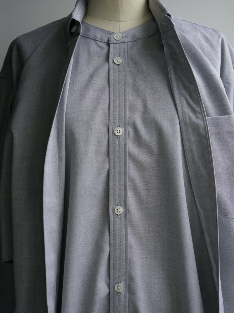 FUMIKA_UCHIDA Oxford/ Cache-coeur LONG SHIRTS / GREY - n e p