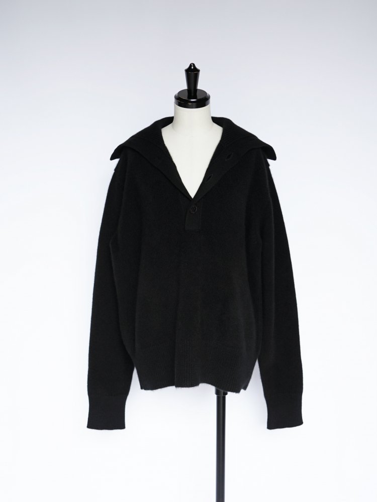 Ernie Palo BABY CASHMERE HIGH NECK KNIT / BLK - n e p