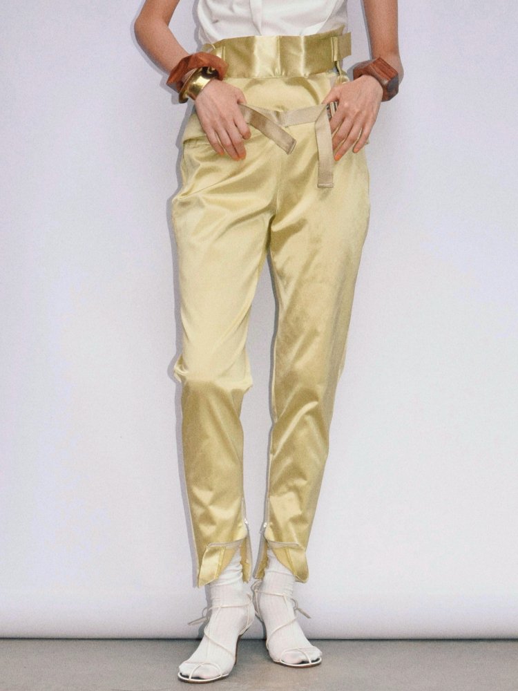 FUMIKA_UCHIDA WAIST SUPPORT STRETCH PANTS / GOLD - n e p