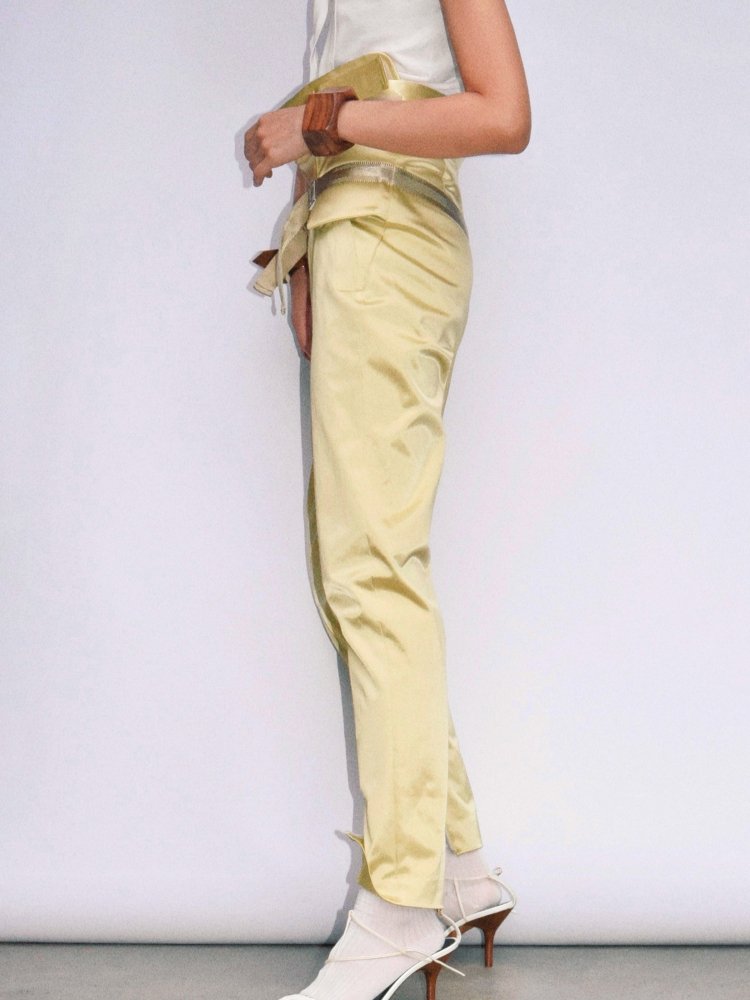 FUMIKA_UCHIDA WAIST SUPPORT STRETCH PANTS / GOLD - n e p