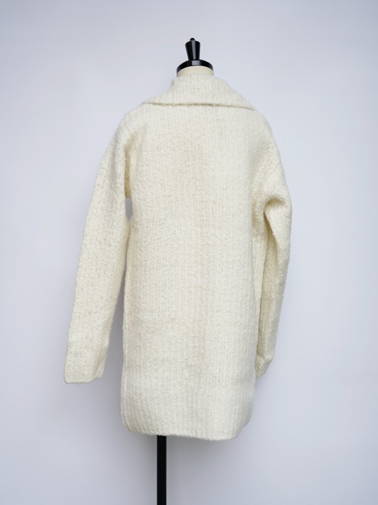 AURALEE MILLED WOOL MOAL KNIT LONG CARDIGAN / WHITE / SIZE.1 - n e p