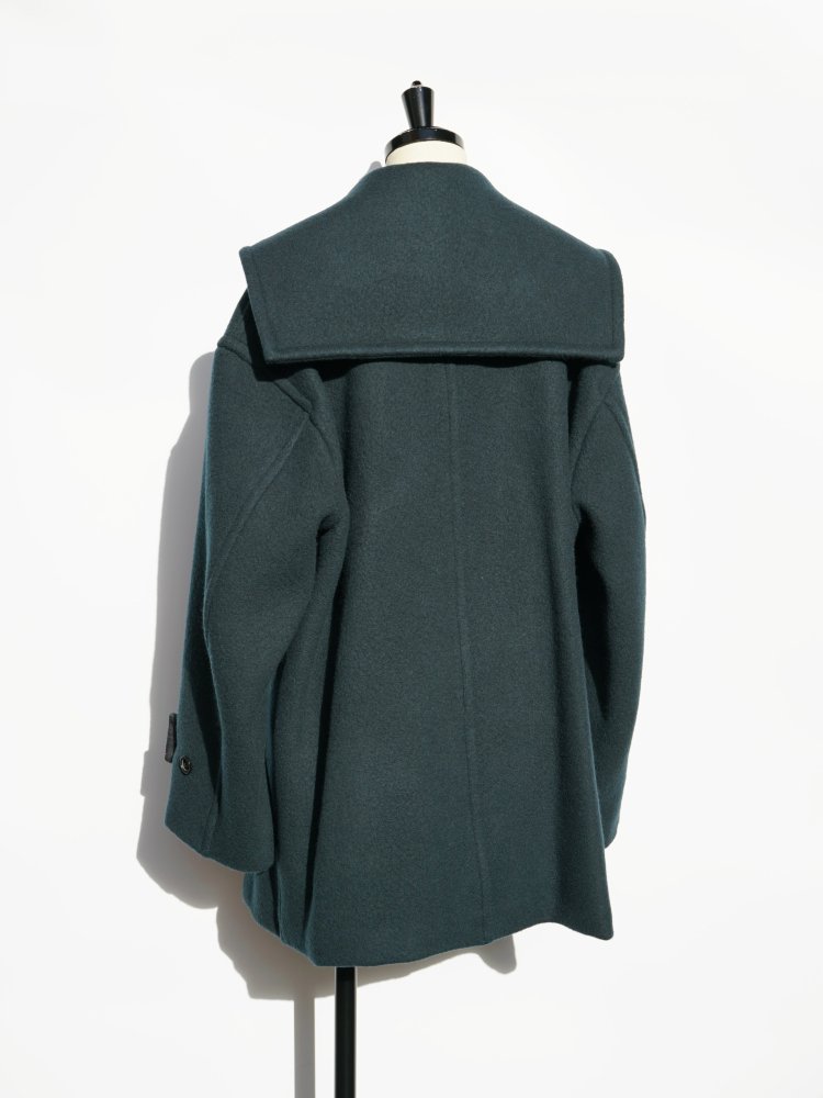 Ernie Palo SAILOR COLLAR PEA-COAT / GREEN - n e p