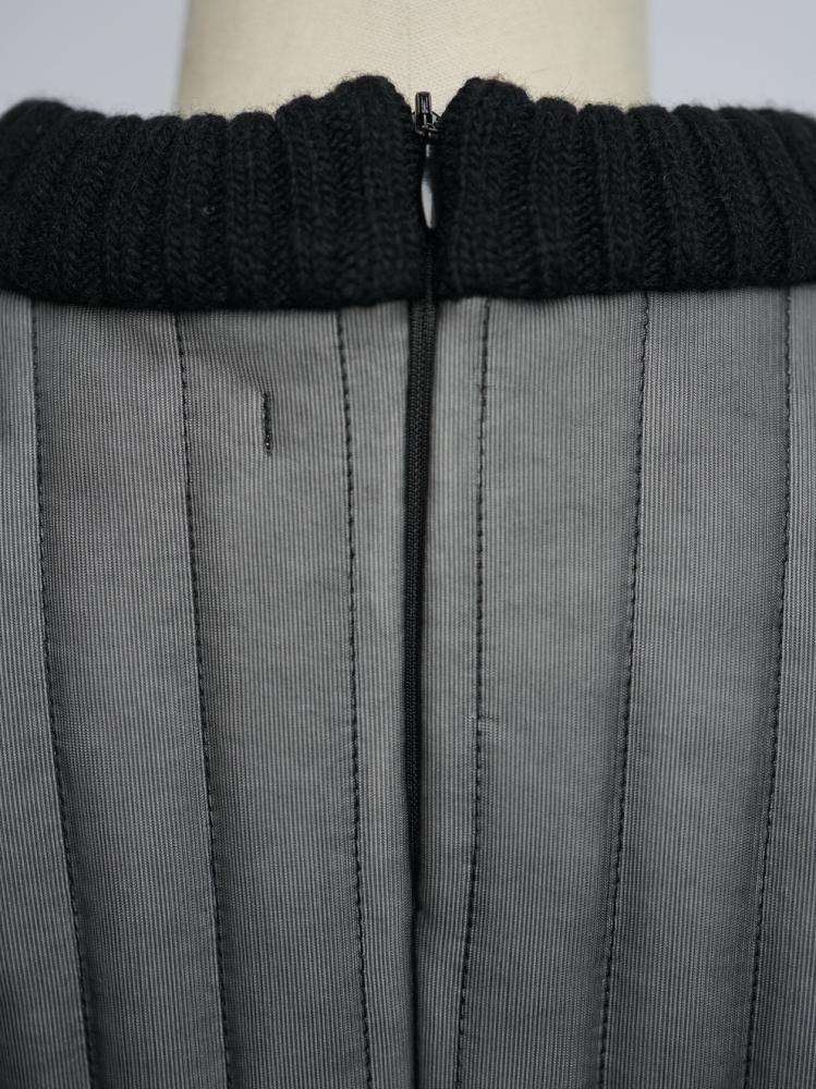 FUMIKA_UCHIDA QUILTED LONG RIB PULL TOP / BLACK - n e p