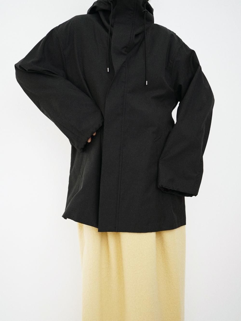 AURALEE WASHED FINX SILK CHAMBRAY HOODED BLOUSON