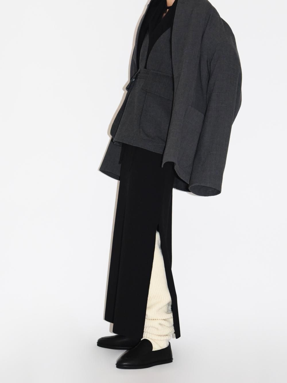 AURALEE WOOL RECYCLE POLYESTER HIGH GAUGE RIB KNIT DRESS / BLACK