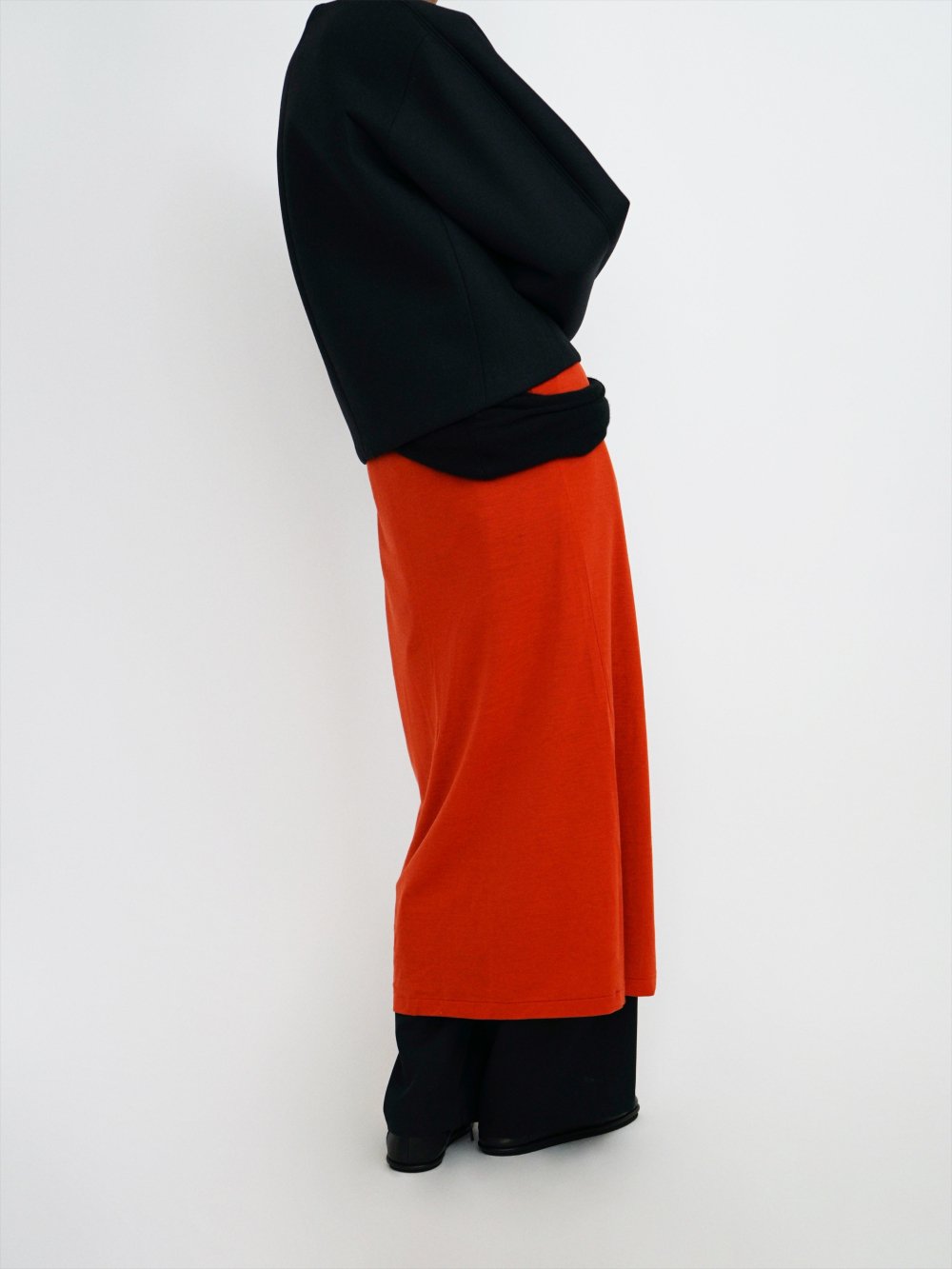 AURALEE SUPER SOFT WOOL JERSEY DRESS / RED - n e p