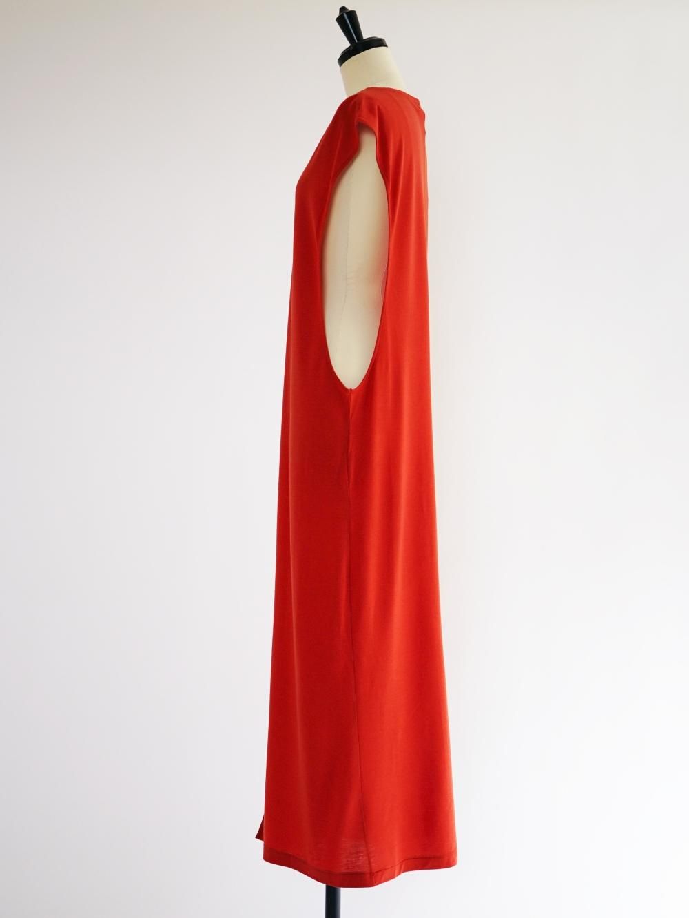 AURALEE SUPER SOFT WOOL JERSEY DRESS / RED - n e p