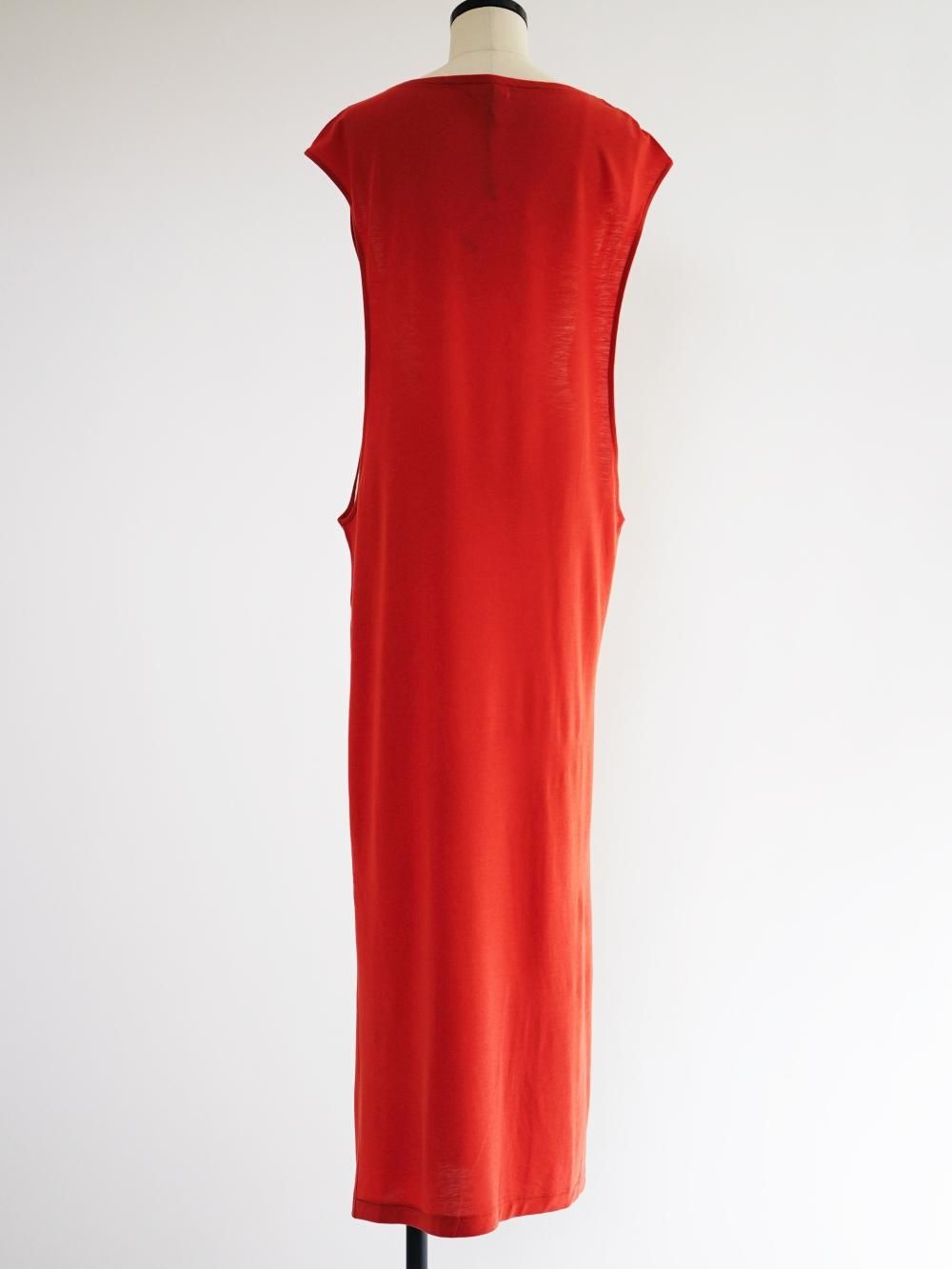 AURALEE SUPER SOFT WOOL JERSEY DRESS / RED - n e p