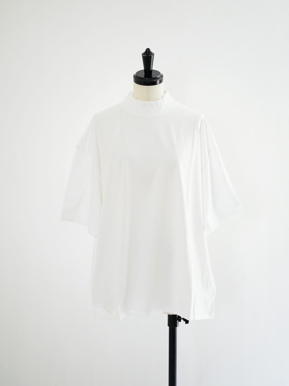 Ernie Palo MOCK NECK T-SHIRT / WHITE