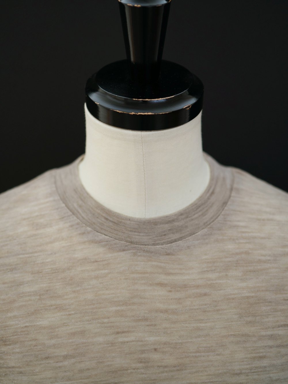 AURALEE SUPER SOFT WOOL SHEER JERSEY L/S TEE - n e p