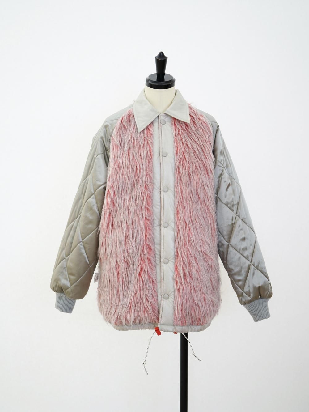 FUMIKA_UCHIDA BOA LINER REVERSIBLE COACHES JACKET / GREY PINK SHAGGY 