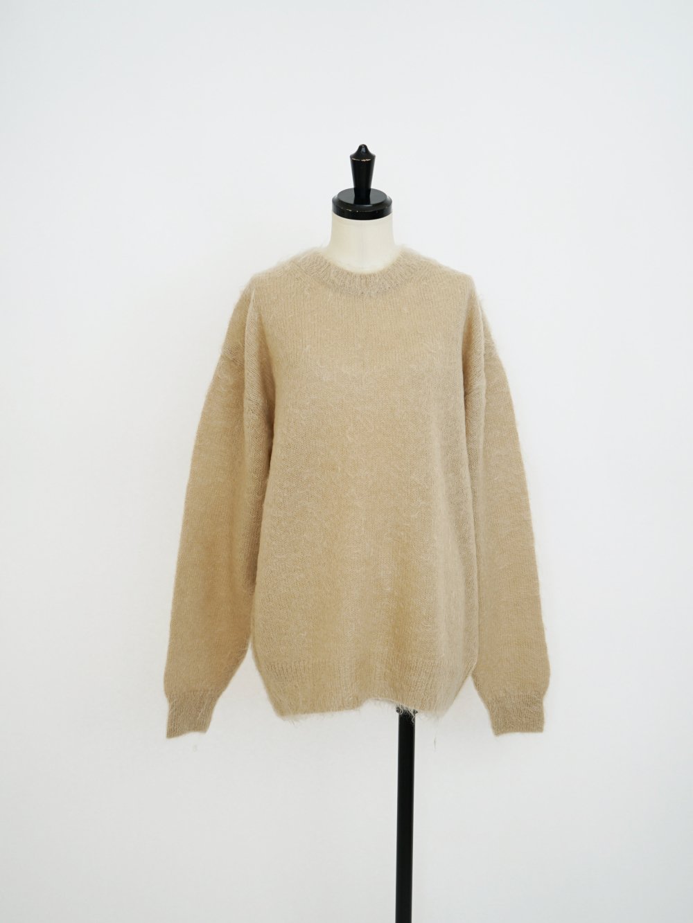 AURALEE BRUSHED SUPER KID MOHAIR KNIT P/O / BEIGE / 0