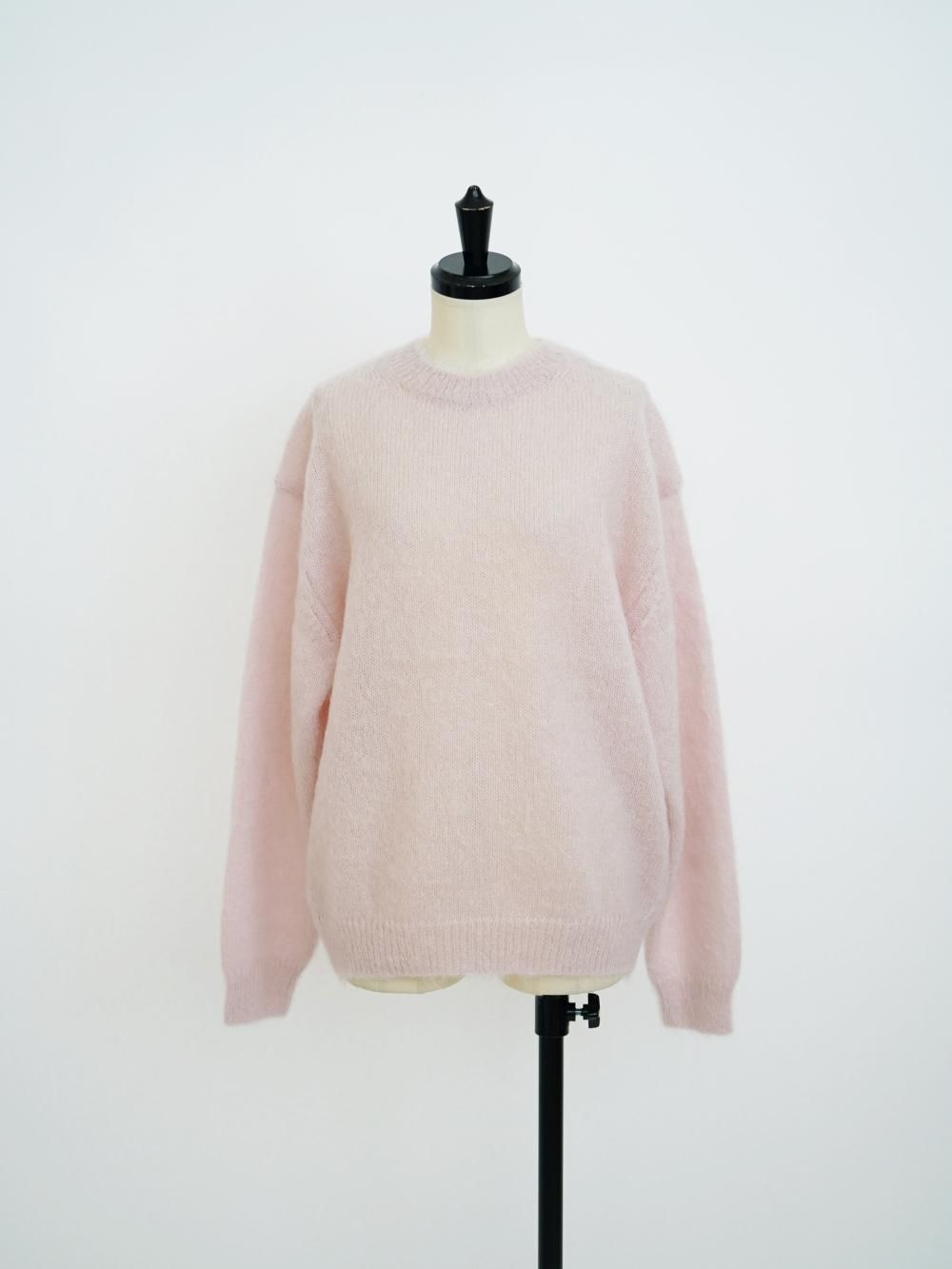 AURALEE BRUSHED SUPER KID MOHAIR KNIT P/O / LIGHT PINK / 0,1,2