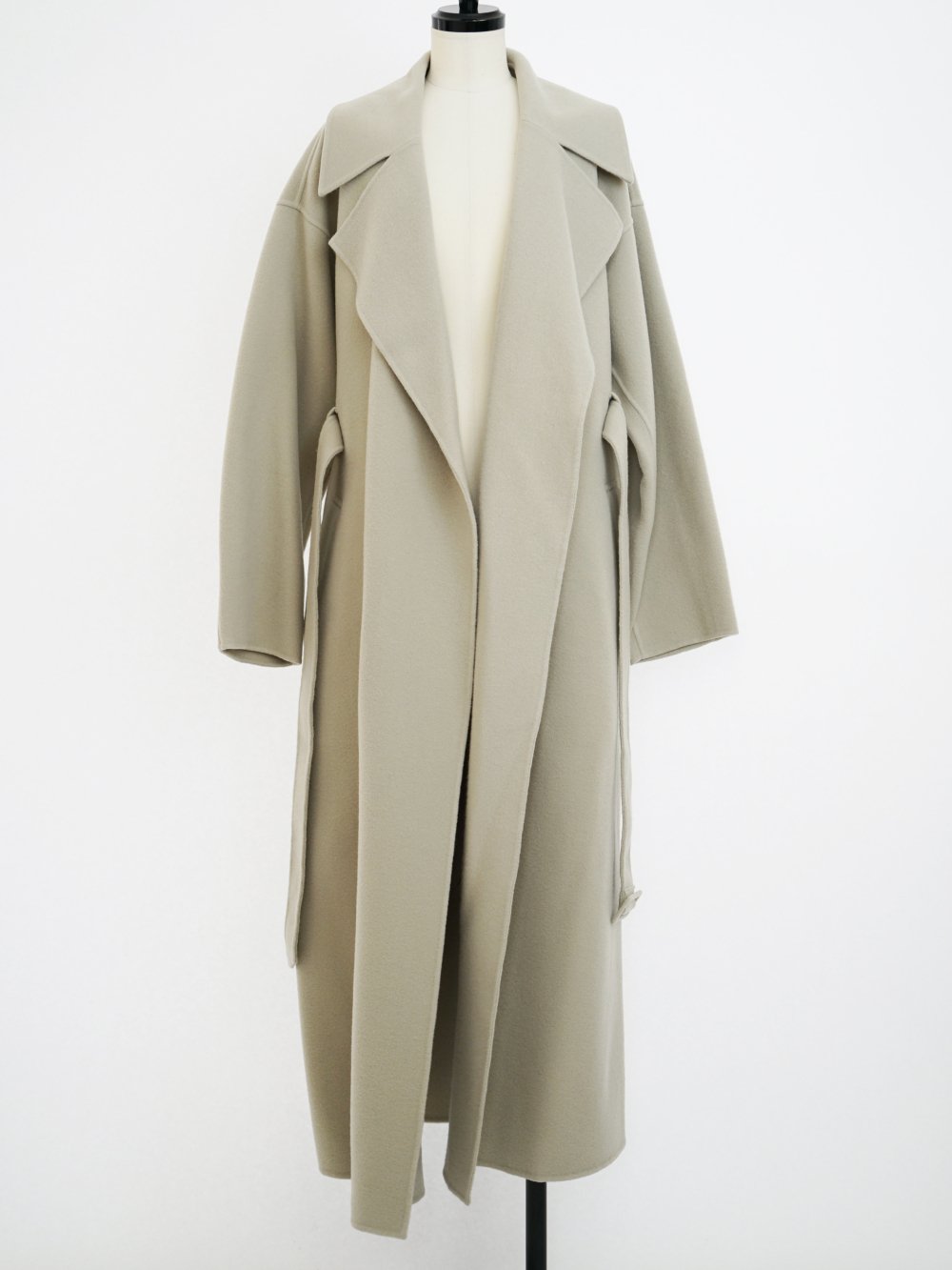 AURALEE DOUBLE CLOTH PILE MOSSER HAND SEWN COAT / LIGHT KHAKI - n e p