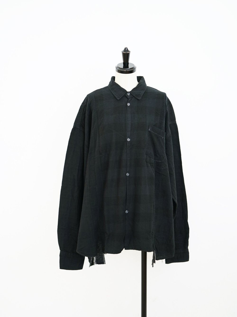 REBUILD BY NEEDLES FLANNEL SHIRT->7 CUTS WIDE SHIRT/OVER DYE